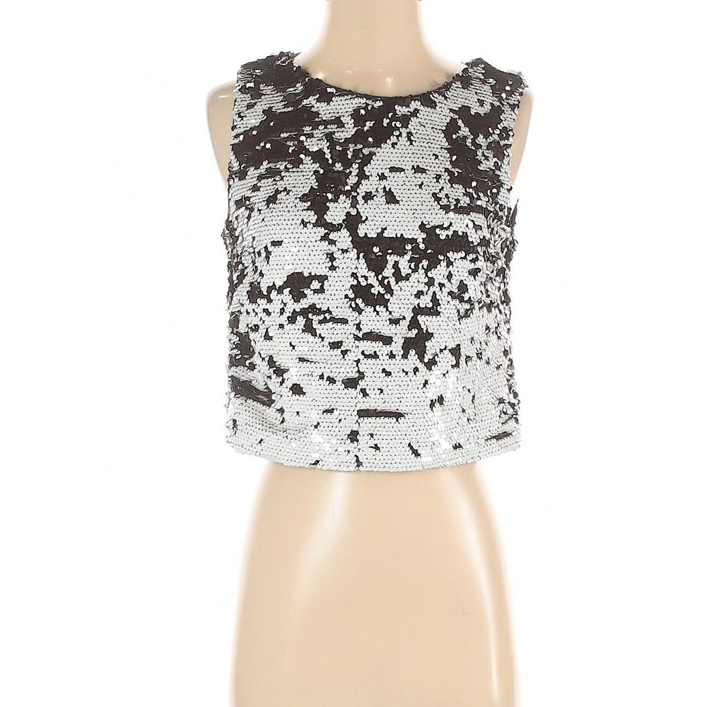 Black & White Matte Sequin Top